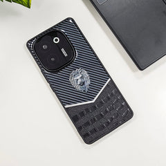 Vivo T3 Pro 5G Luxury Lion Pattern Leather And Liquid Silicone Case