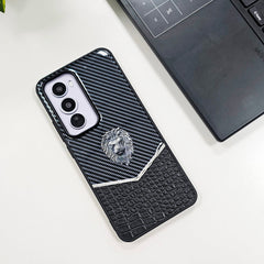 OPPO Reno12 5G Luxury Lion Pattern Leather And Liquid Silicone Case