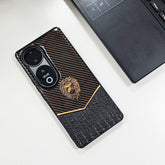 Vivo V40 5G Luxury Lion Pattern Leather And Liquid Silicone Case
