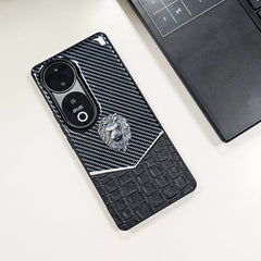 Vivo V40 5G Luxury Lion Pattern Leather And Liquid Silicone Case
