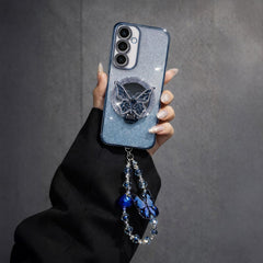 Samsung Galaxy A55 5G Stunning Shimmer Electroplating Butterfly Stand Charm Case