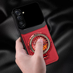 Samsung Galaxy A56 5G Original Luxury Leather Lens Wheel Ring Stand Case