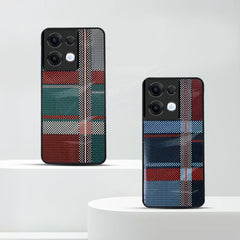 Oppo Reno13 Luxury Grid Pattern Glass Back Shockproof Case