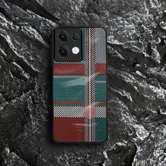 Oppo Reno13 Luxury Grid Pattern Glass Back Shockproof Case