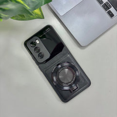 Oppo Reno12 Pro Original Luxury Leather Lens Magnifier Ring Stand Case
