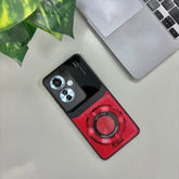 Oppo F25 Pro 5G Original Luxury Leather Lens Magnifier Ring Stand Case