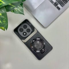 Redmi Note 14 Pro 5G Original Luxury Leather Lens Magnifier Ring Stand Case