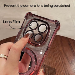 Redmi Note 14 Pro+ 5G Luxury Shimmer Mirror Back Shockproof Airbag Case