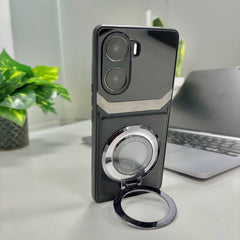 Vivo V29e 5G Original Luxury Leather Lens Magnifier Ring Stand Case