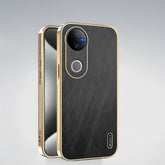 Vivo V50 5G Premium Electroplated Frame Gold Thread Pattern Soft Case