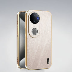 Vivo V50 5G Premium Electroplated Frame Gold Thread Pattern Soft Case