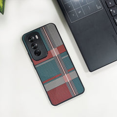 Oppo Reno12 5G Luxury Grid Pattern Glass Back Shockproof Case