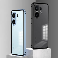 Vivo V60 5G Aluminium Metal Bumper Shield Transparent Back Case
