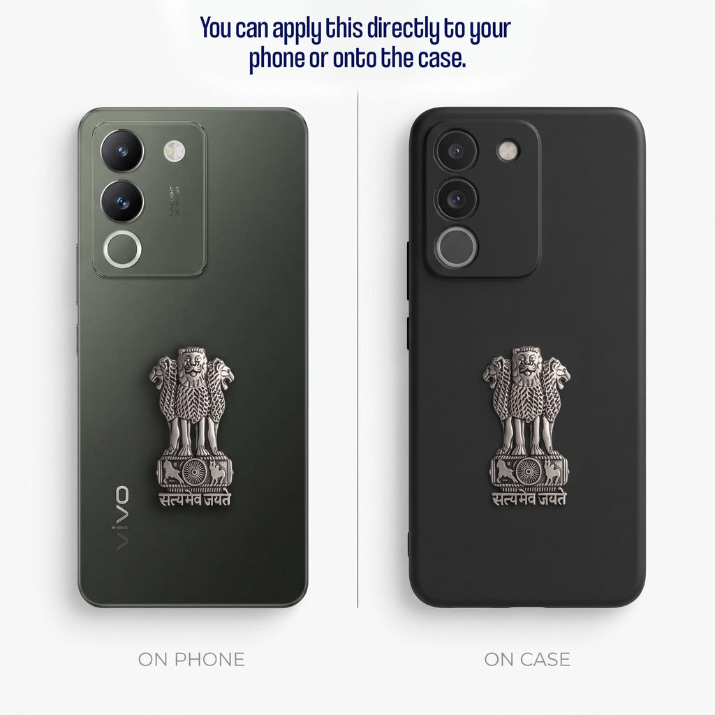 Vivo Y200 5G Compatible Satyamev Jayate 3D Metal Emblem Sticker
