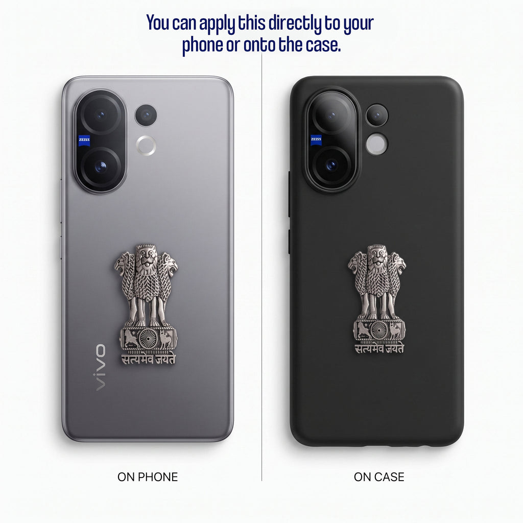 Vivo T4 Pro 5G Compatible Satyamev Jayate 3D Metal Emblem Sticker