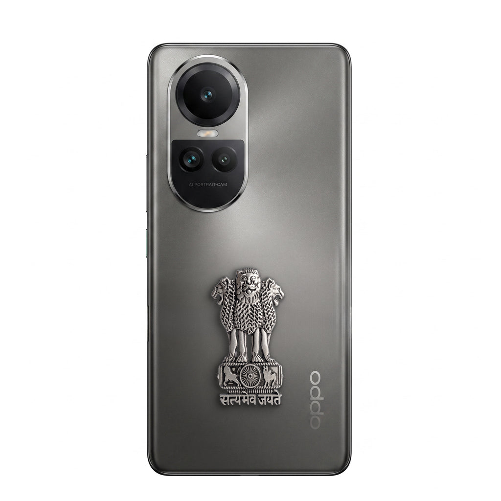 Oppo Reno 10 5G Compatible Satyamev Jayate 3D Metal Emblem Sticker