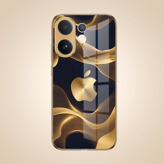 Vivo T4 Pro 5G Luxury Wave Gold Electroplated Glass Phone Back Case