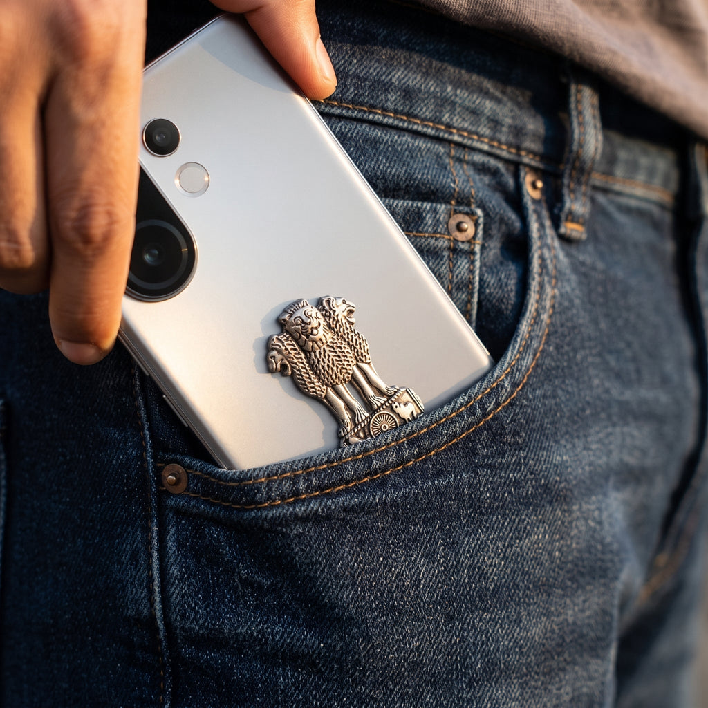 Vivo T4 Pro 5G Compatible Satyamev Jayate 3D Metal Emblem Sticker