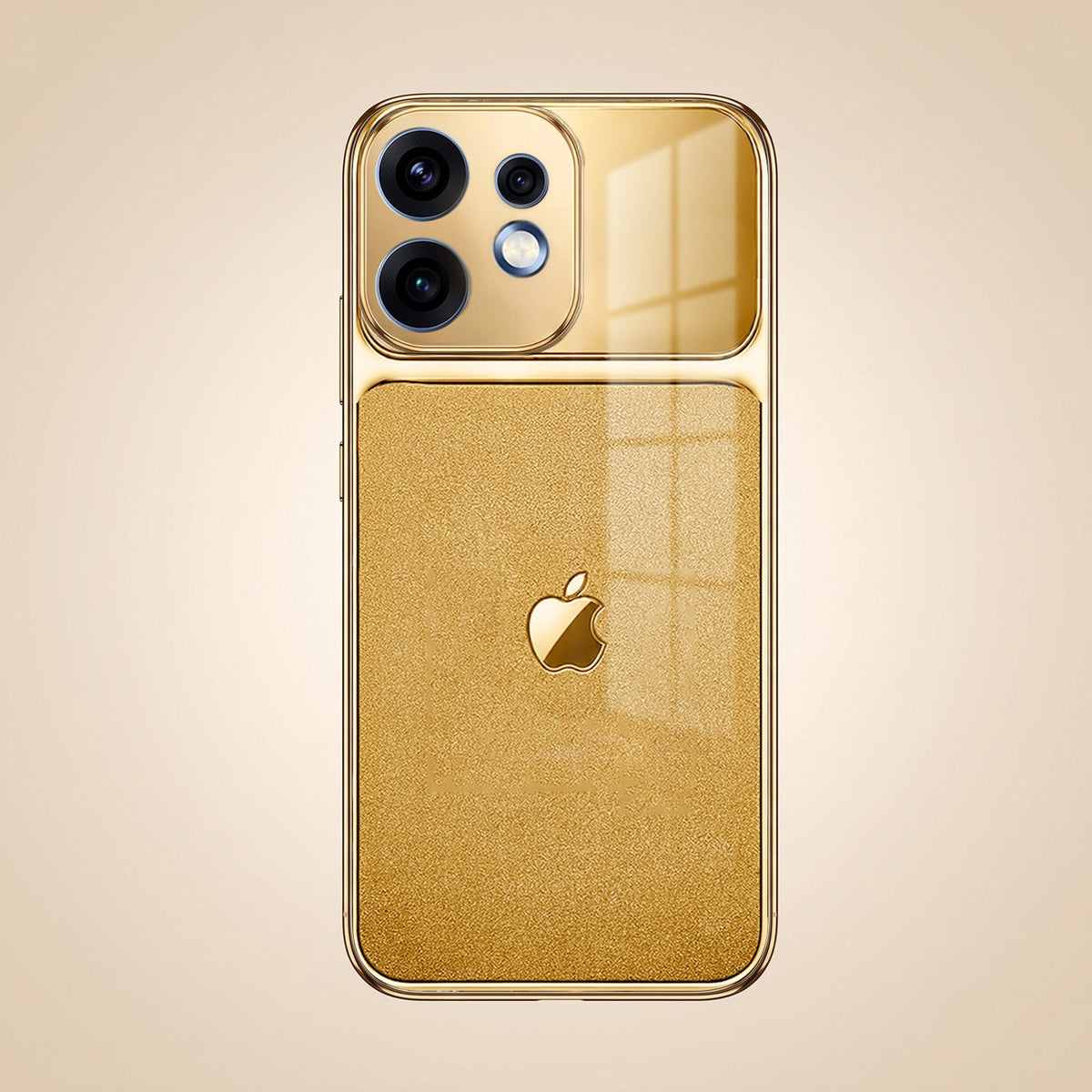 Oppo Reno 16 5G Royal Touch Apple Gold Electroplated Glass Phone Back Case
