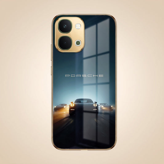 Vivo Y51 Pro 5G Porsche Luxury Gold Electroplated Glass Phone Back Case