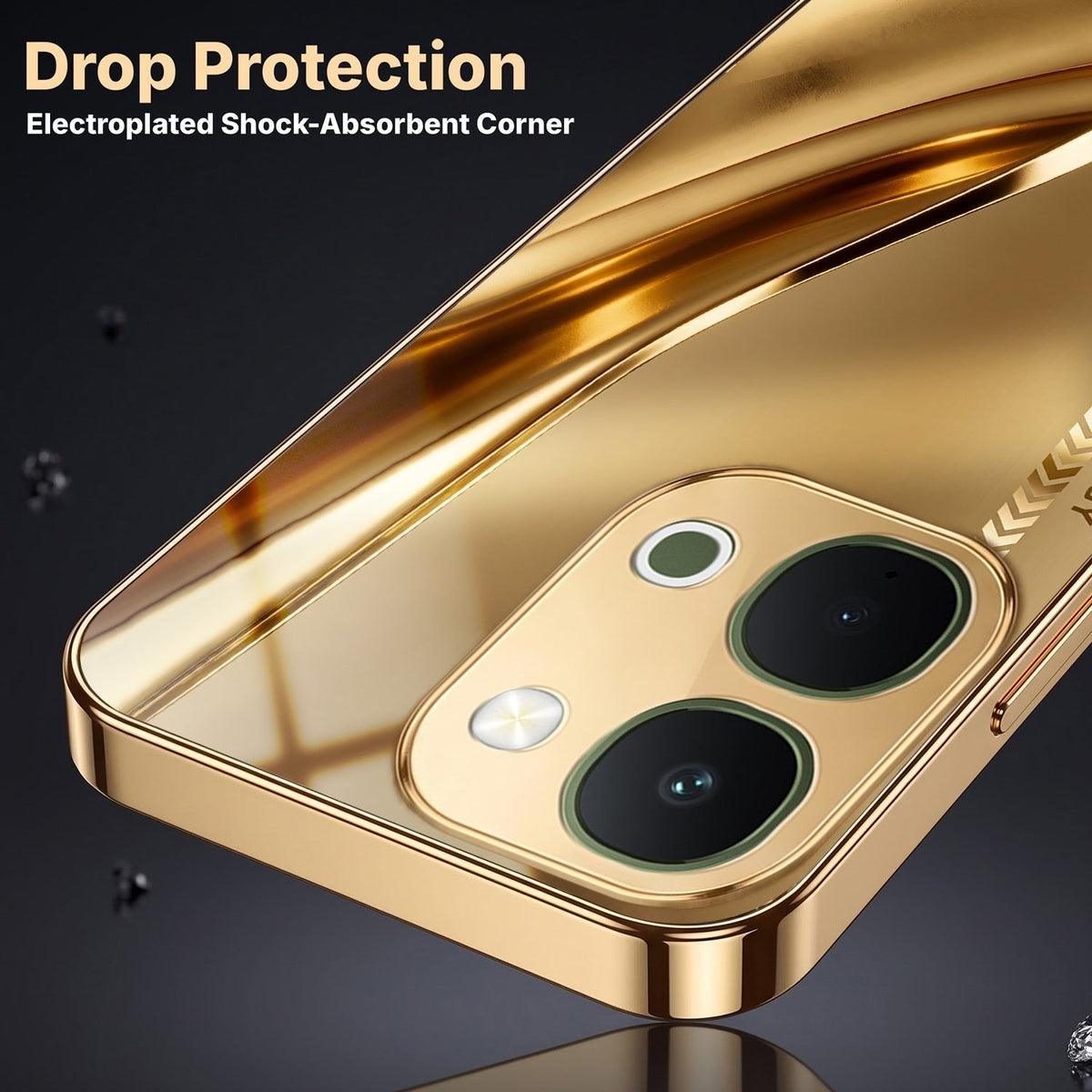 Vivo Y51 Pro 5G Luxury Infinity Energy Gold Electroplated Glass Phone Case