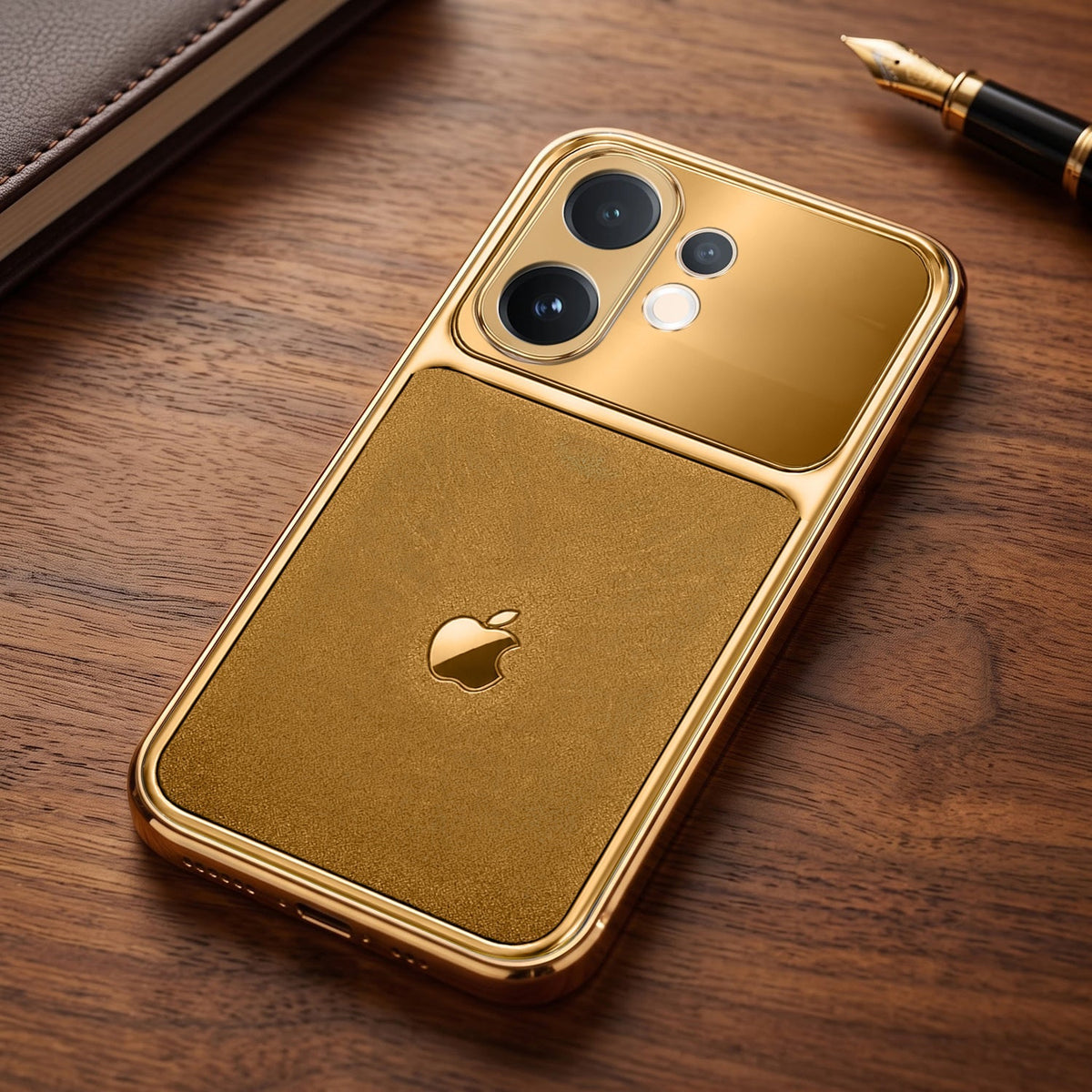 Vivo V60e 5G Royal Touch Apple Gold Electroplated Glass Phone Back Case