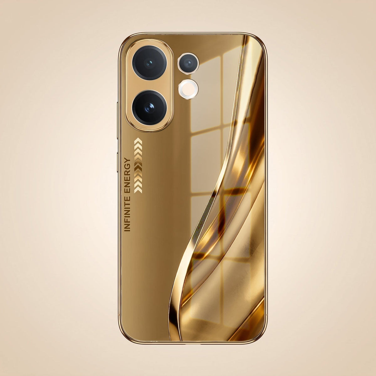 Vivo T4 Pro 5G Luxury Infinity Energy Gold Electroplated Glass Phone Case