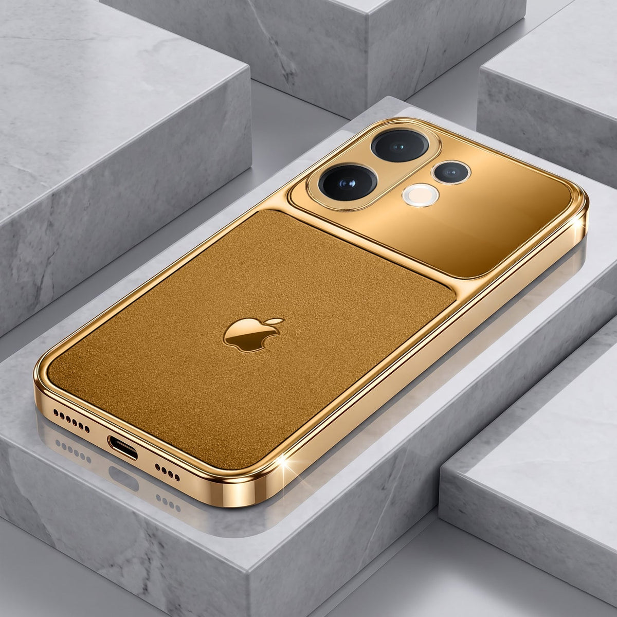 Vivo T4 Pro 5G Royal Touch Apple Gold Electroplated Glass Phone Back Case