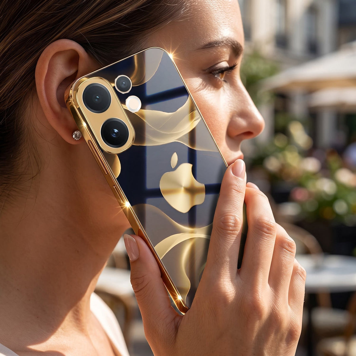 Vivo T4 Pro 5G Luxury Wave Gold Electroplated Glass Phone Back Case
