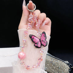 Vivo T4 5G Premium Leather Lens Butterfly Stand Case with Charm Strap