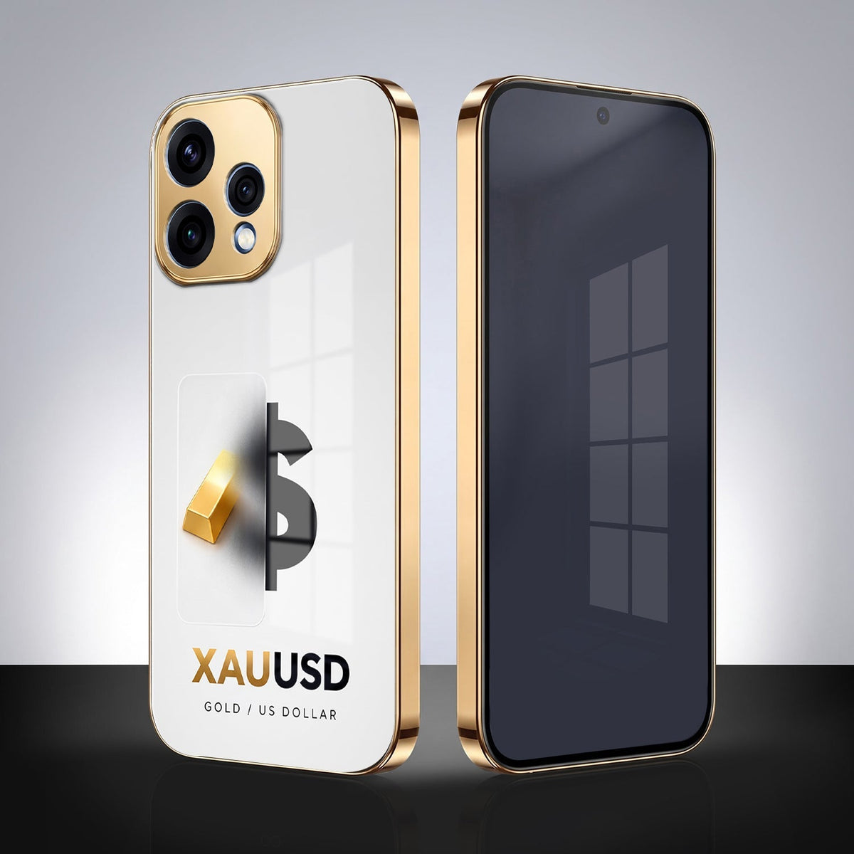 Oppo Reno 15 5G Luxury XAU/USD Gold Electroplated Glass Phone Back Case