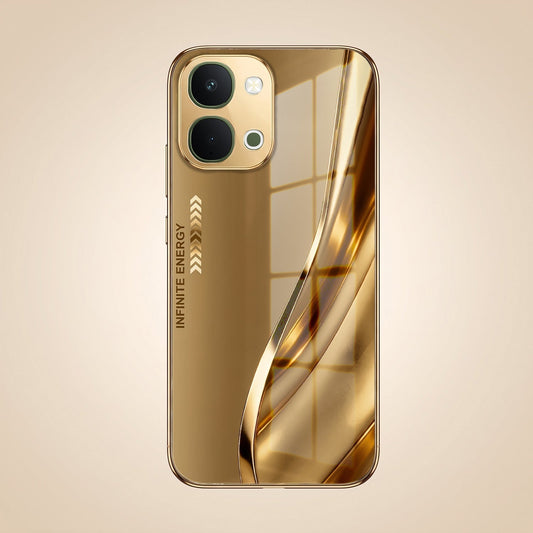 Vivo Y51 Pro 5G Luxury Infinity Energy Gold Electroplated Glass Phone Case