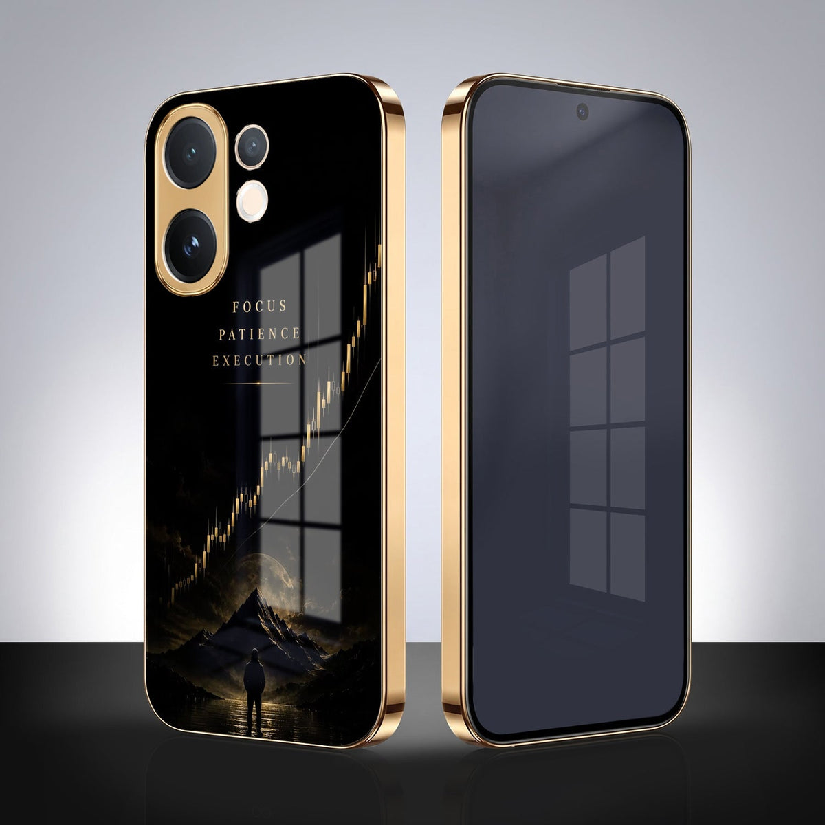 Vivo V60 5G Focus Gold Electroplated Glass Phone Back Case