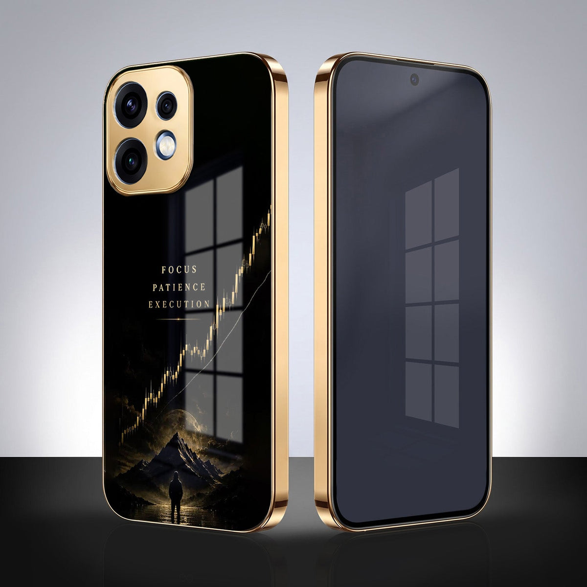 Oppo Reno 16 5G Focus Gold Electroplated Glass Phone Back Case