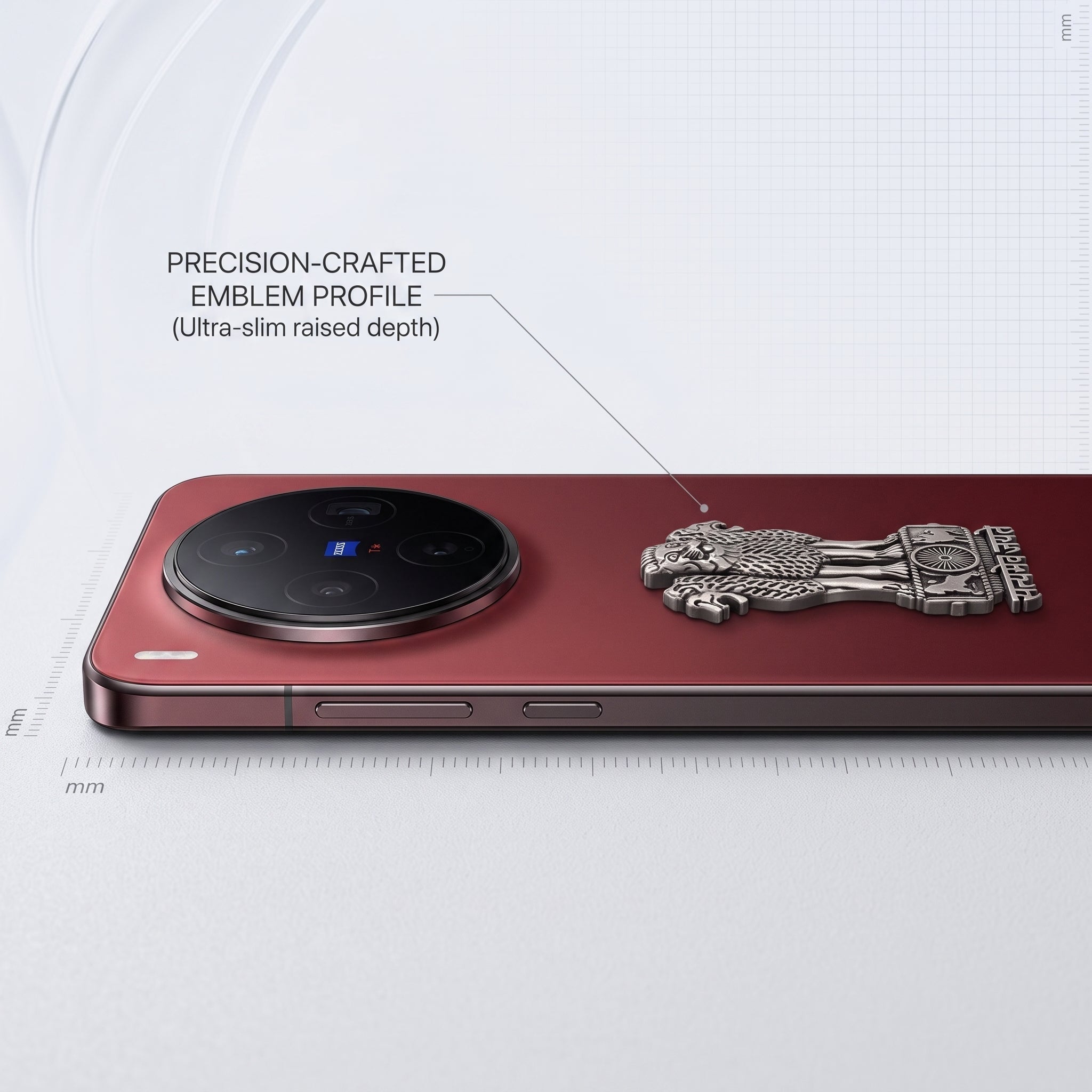 Vivo X300 5G Compatible Satyamev Jayate 3D Metal Emblem Sticker