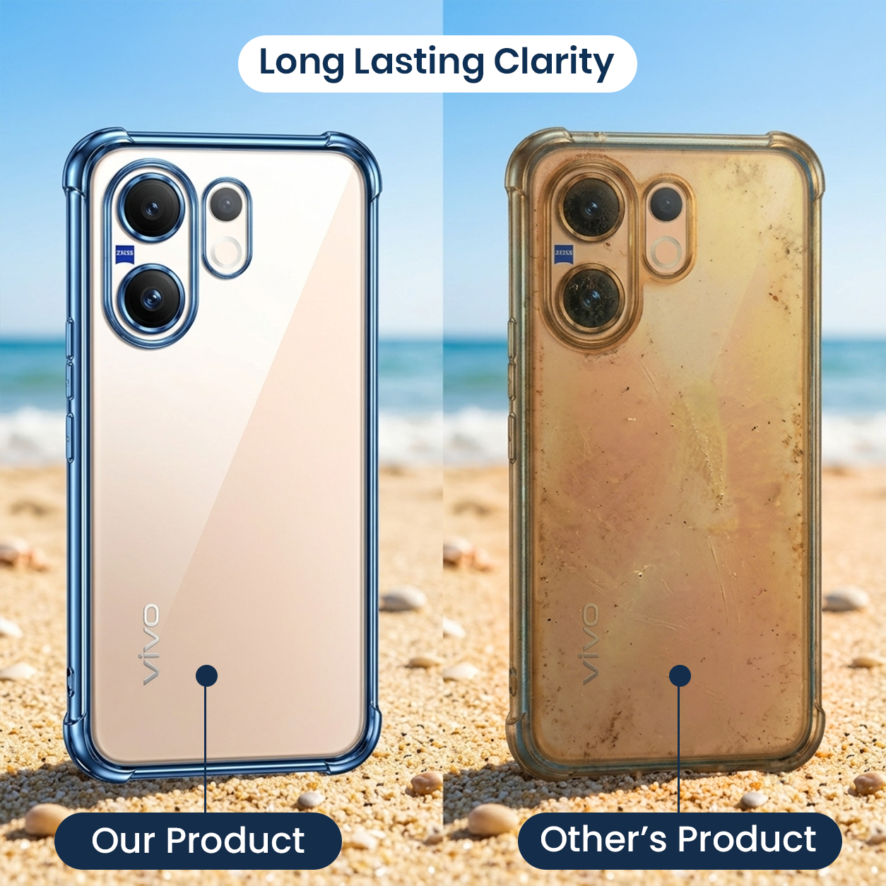 Vivo T4 Pro 5G Anti-Yellow Electroplating Transparent Airbags Case