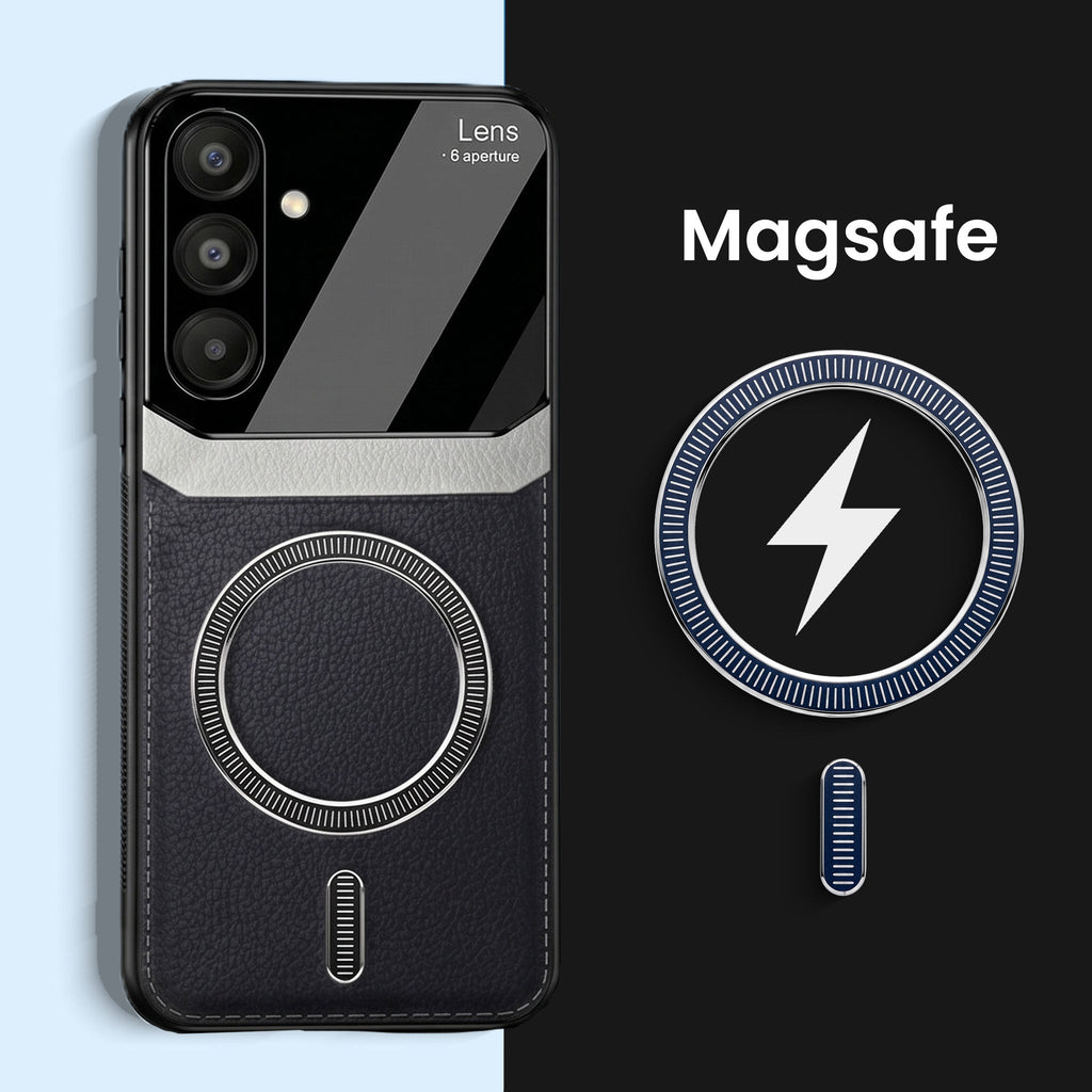 Samsung Galaxy A34 5G Premium Magsafe Magnetic Leather Lens Protective Case