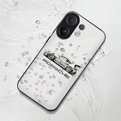 Vivo V60 5G Premium Acrylic Shockproof Glass Back Case (White Porsche)