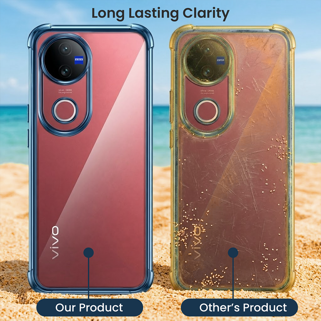 Vivo V50 5G Anti-Yellow Electroplating Transparent Airbags Case