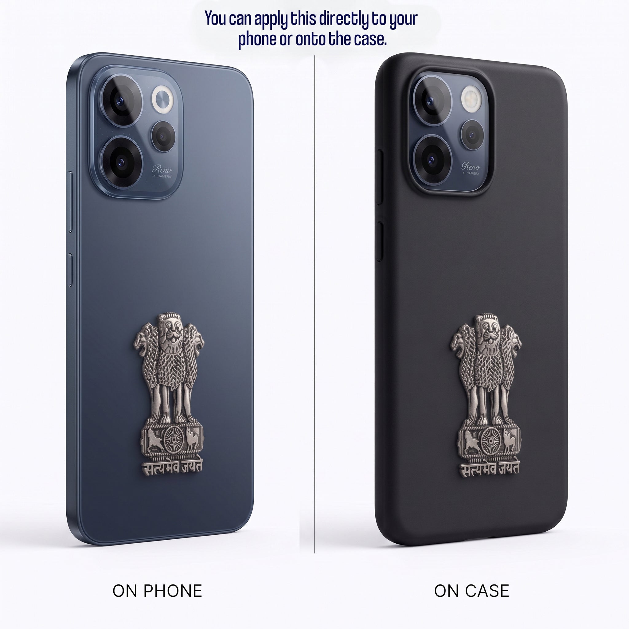 Oppo Reno 15C 5G Compatible Satyamev Jayate 3D Metal Emblem Sticker