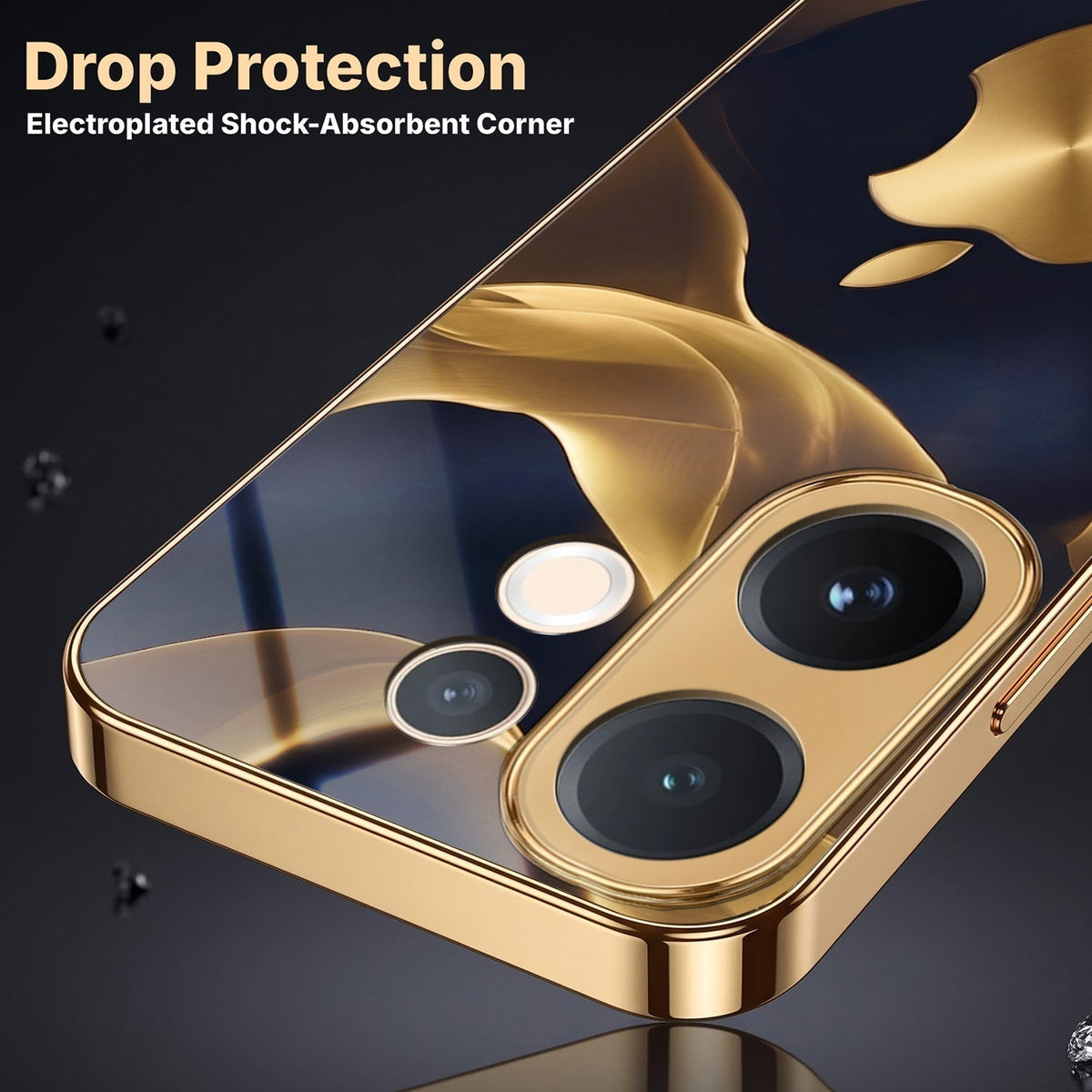 Vivo T4 Pro 5G Luxury Wave Gold Electroplated Glass Phone Back Case