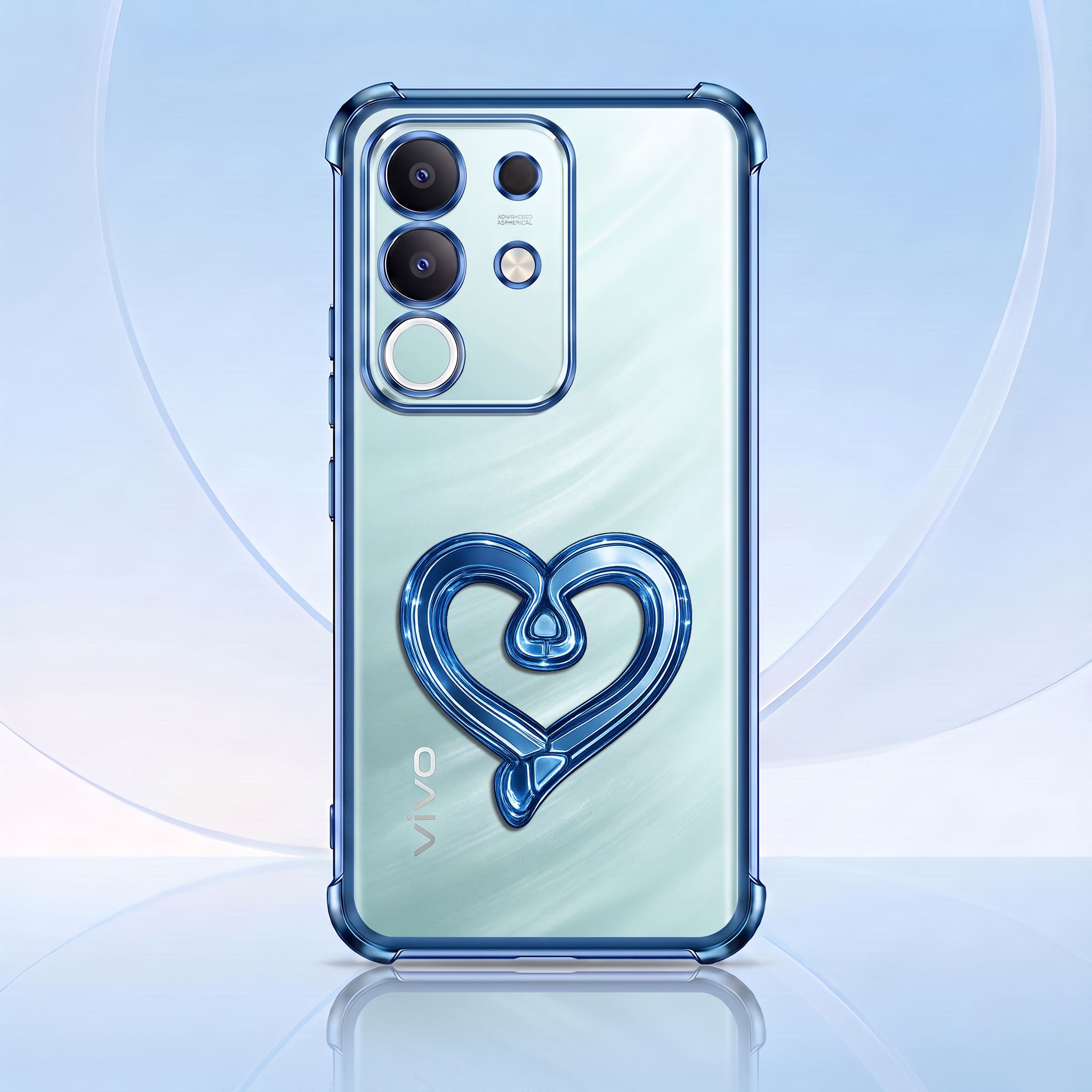 Vivo T4x 5G Premium Heart Stand Transparent Shockproof Airbag Phone Case