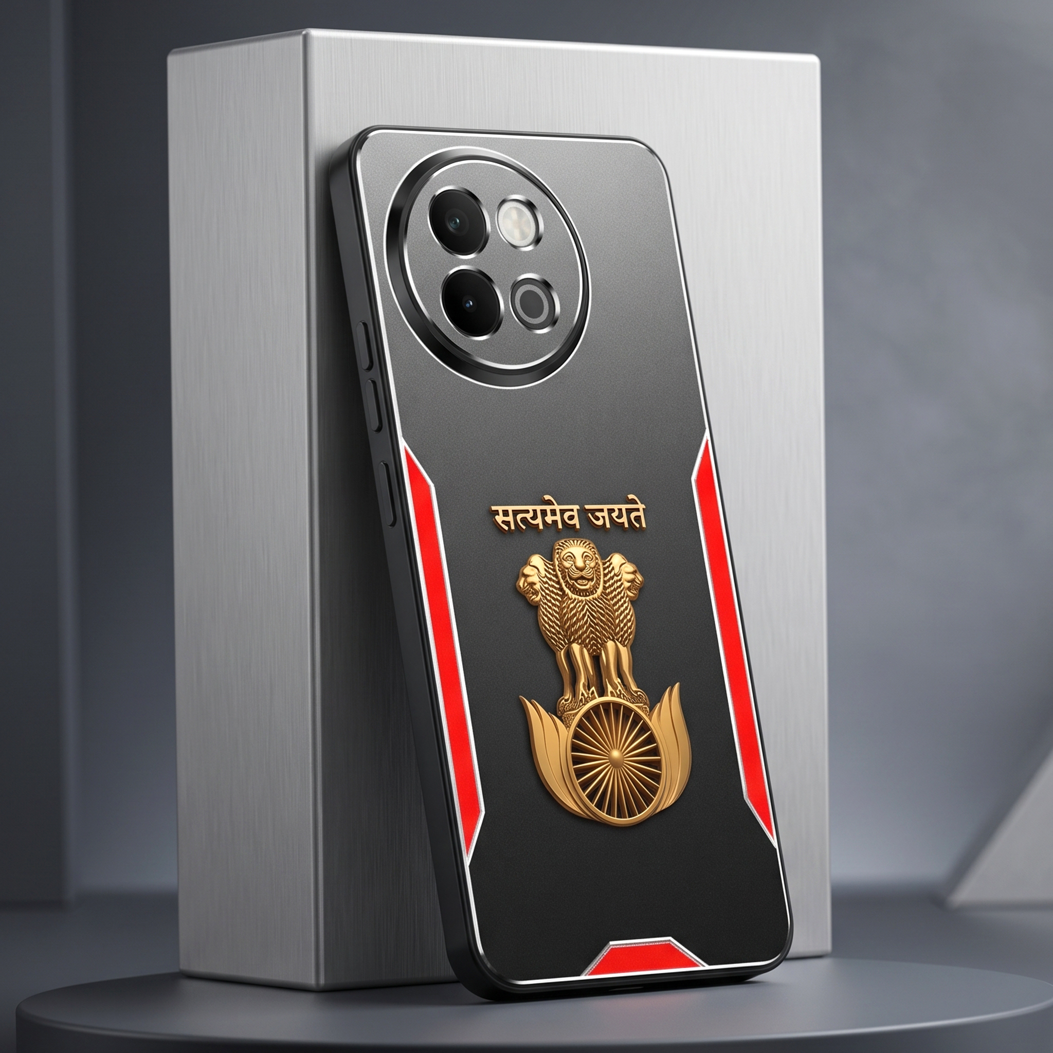 Vivo Y58 5G Satyamev Jayate 3D Metal Aluminium Back Case