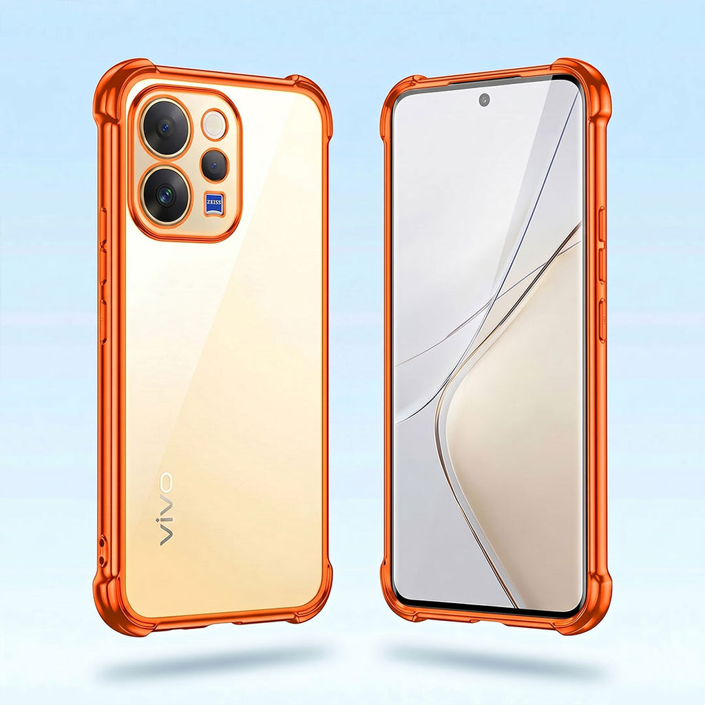 Vivo V70 5G Premium Shockproof Transparent Airbag Cosmic Orange Case