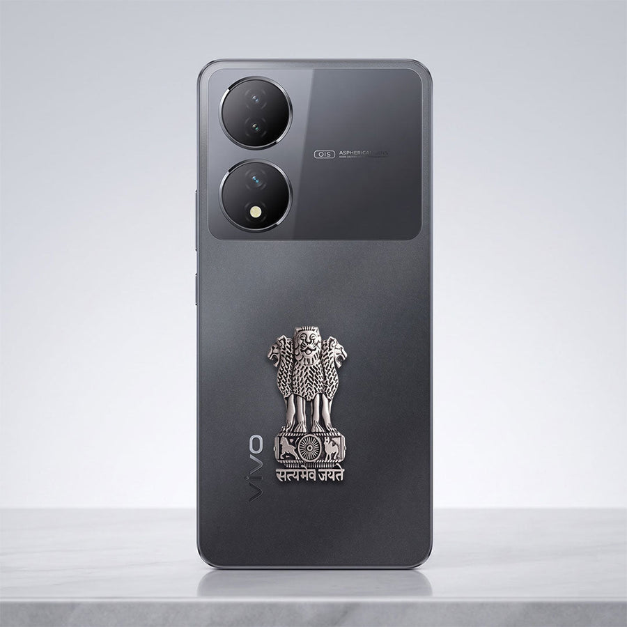 Vivo Y100 5G Compatible Satyamev Jayate 3D Metal Emblem Sticker