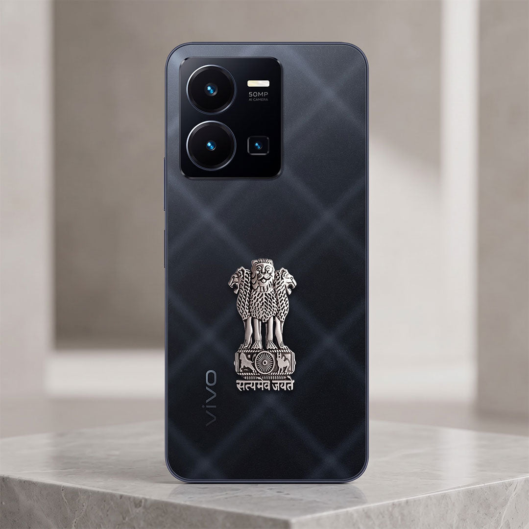 Vivo Y35 5G Compatible Satyamev Jayate 3D Metal Emblem Sticker