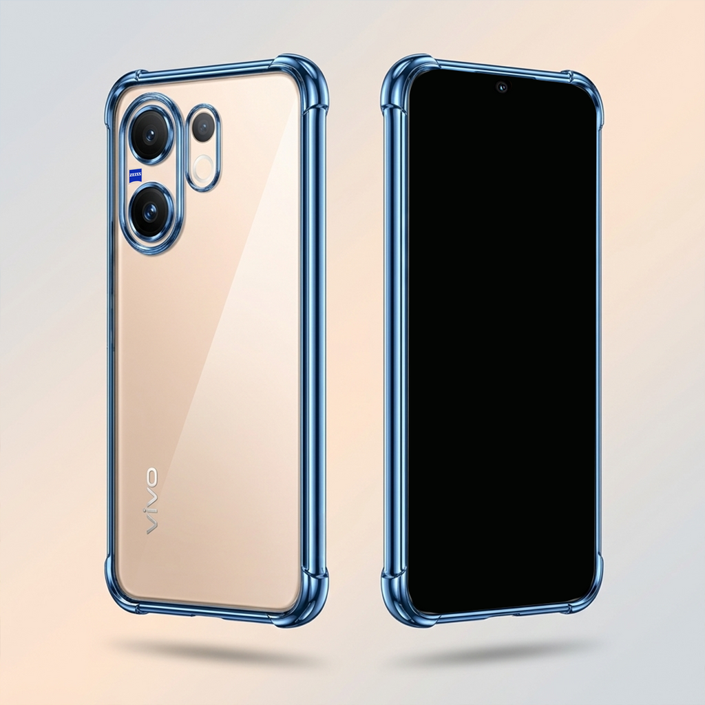 Vivo V60 5G Anti-Yellow Electroplating Transparent Airbags Case