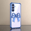 Samsung Galaxy M56 5G Stylish Bow Knot Stand Transparent Shockproof Airbag Phone Case