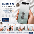 Tecno Pop X 5G Compatible Satyamev Jayate 3D Metal Emblem Sticker
