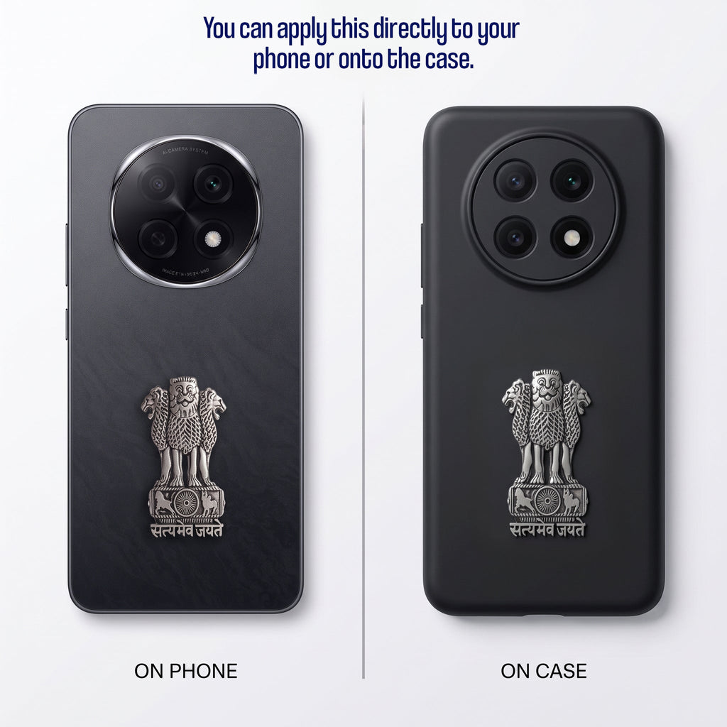 Oppo F29 Pro 5G Compatible Satyamev Jayate 3D Metal Emblem Sticker
